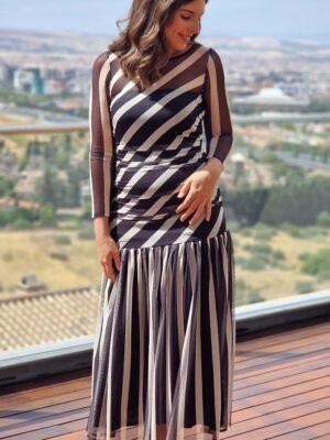 Vestido mesh rayas