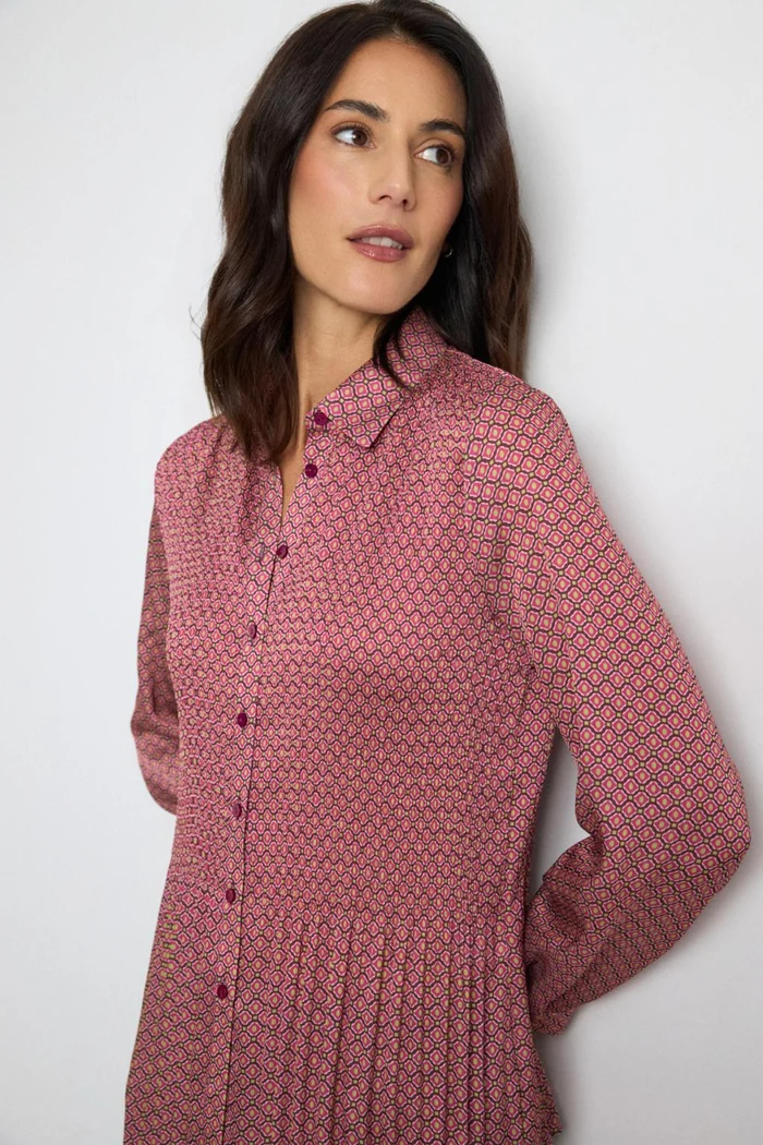 Camisa estampada rombos buganvilla y lima - Imagen 2