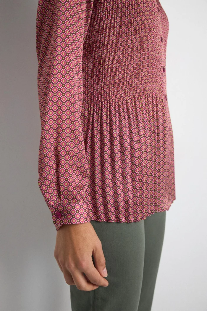 Camisa estampada rombos buganvilla y lima - Imagen 3