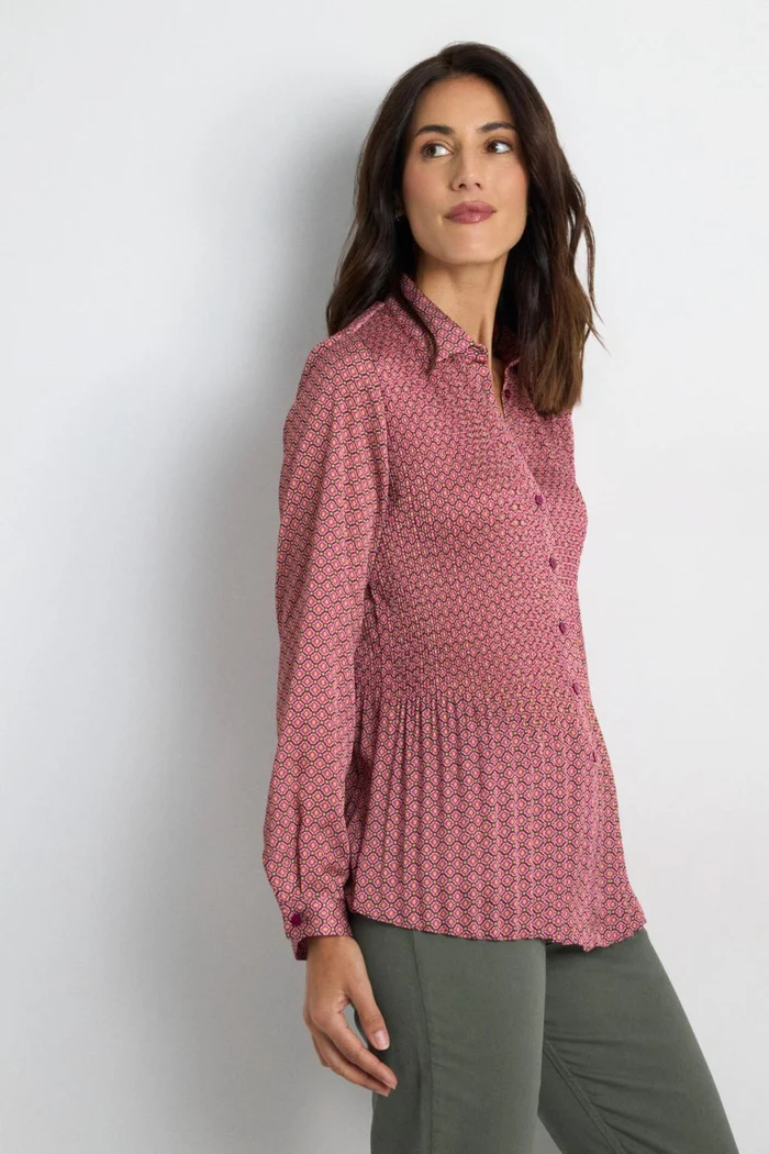 Camisa estampada rombos buganvilla y lima - Imagen 4