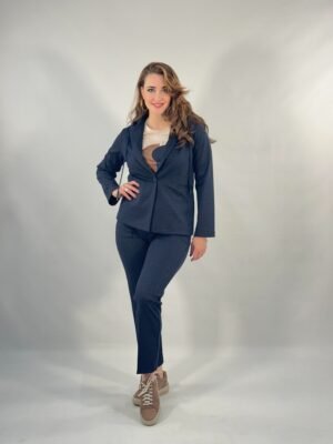 Conjunto chaqueta y pantalón punto efecto vaquero